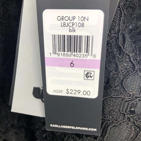 Karl Lagerfeld black lace long sleeve jacket sz 6 - Picture 10 of 10